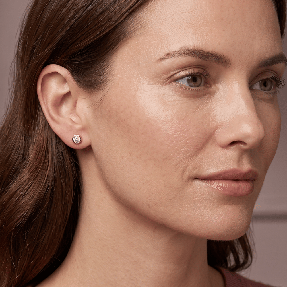 4mm Bezel Set CZ Stud Earrings
