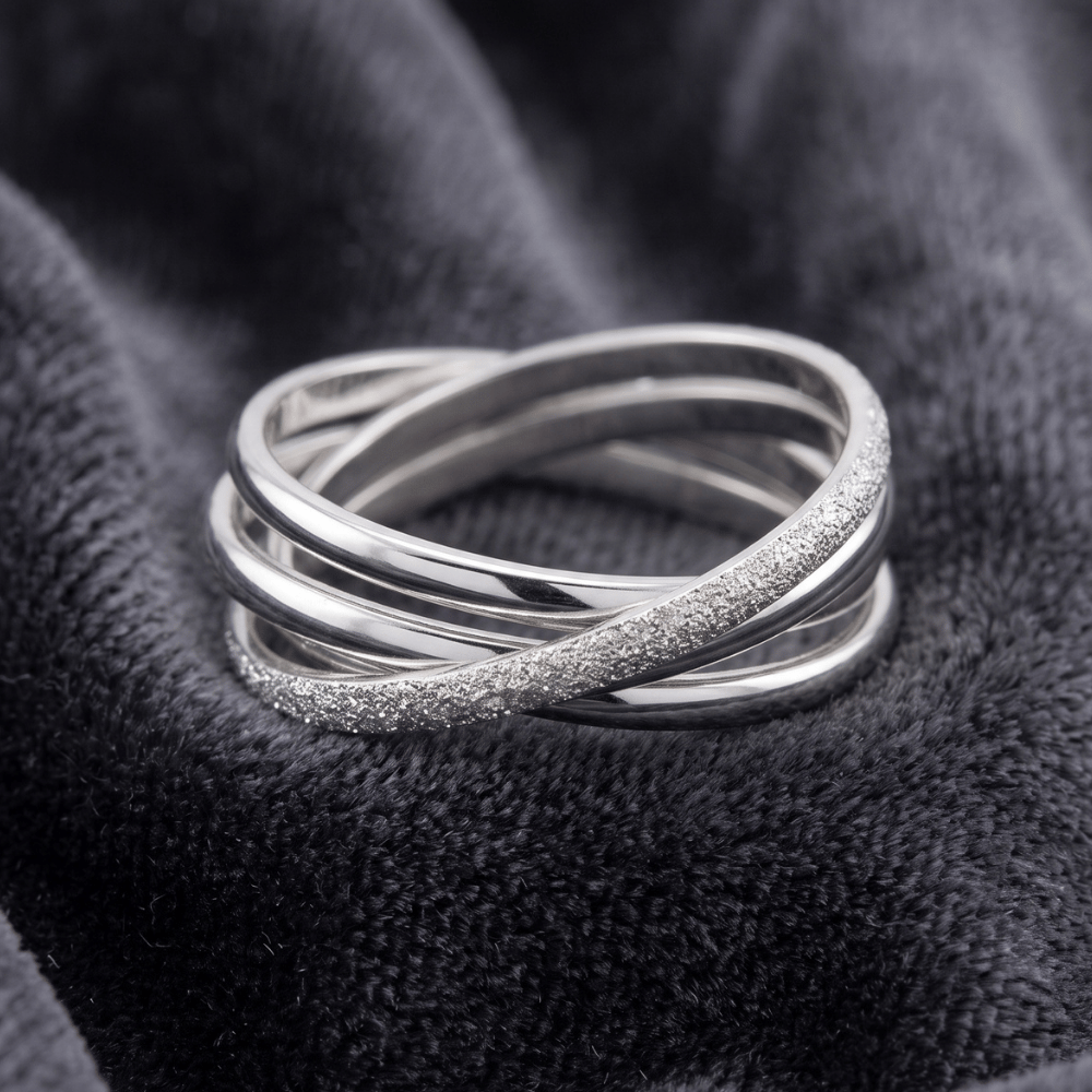 Polished and Stardust MultiBand Ring