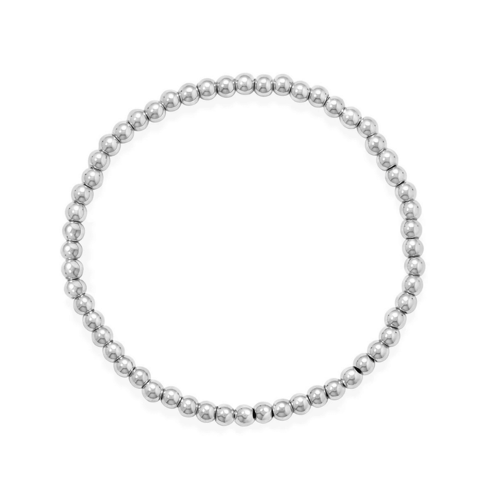 7.5" Stainless Steel Bead Stretch Bracelet