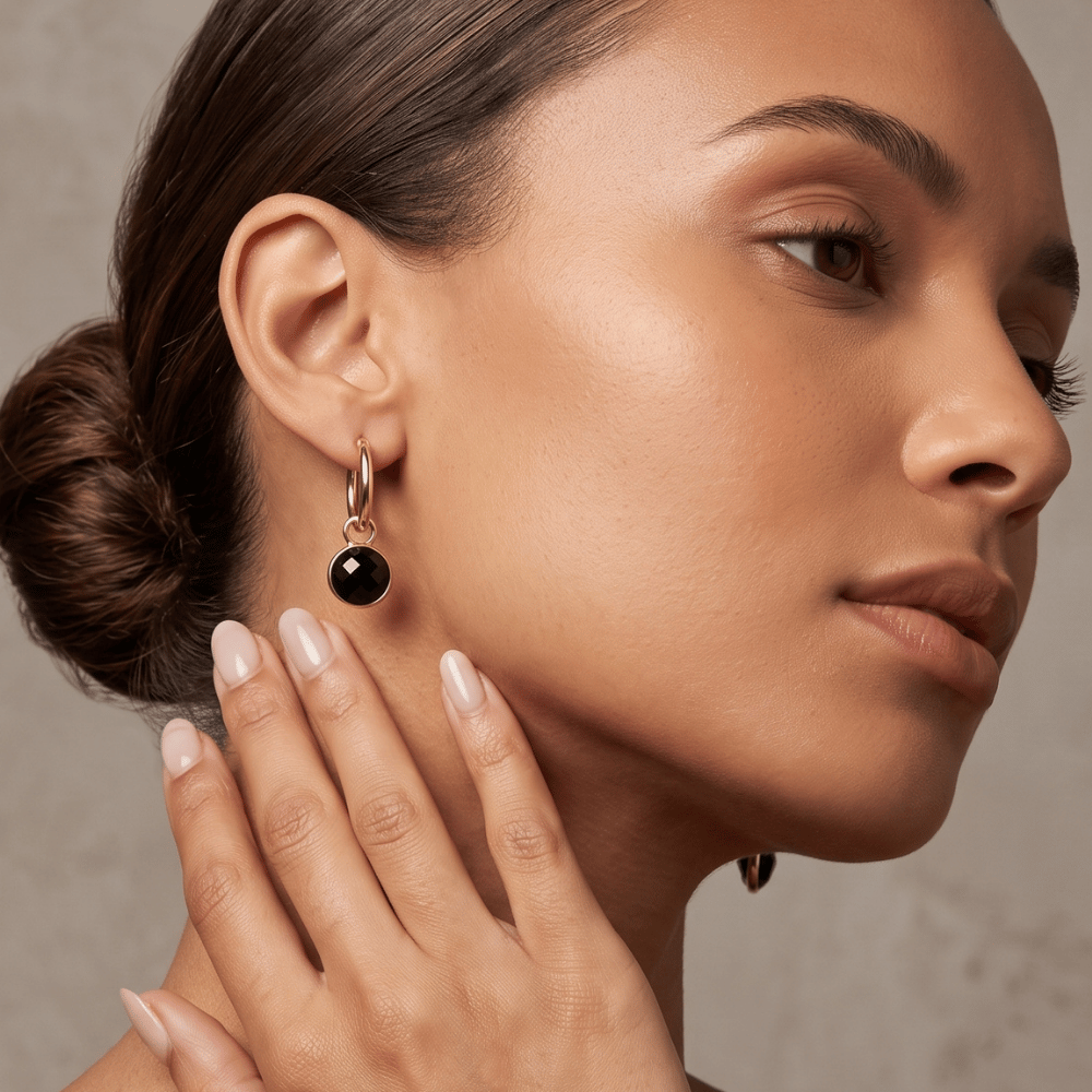 Turquoise Charm Hoop Earrings