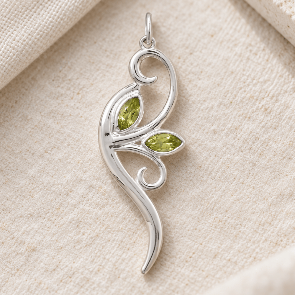 Unbe-LEAF-ily Beautiful! Peridot Leaf and Branch Pendant - view 2