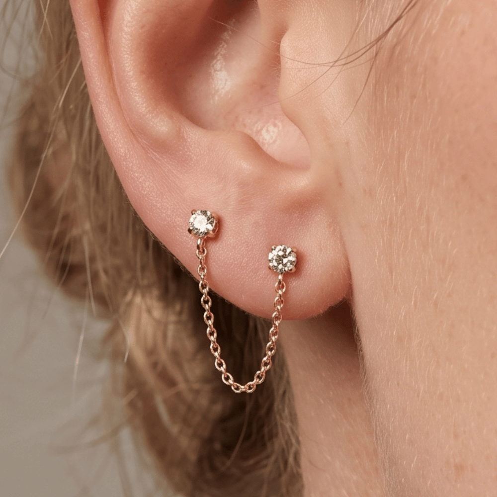 Double Post Crystal Earrings