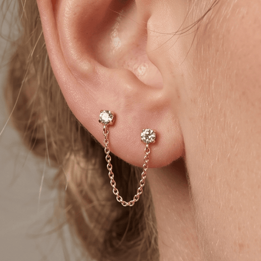 Double Post Crystal Earrings