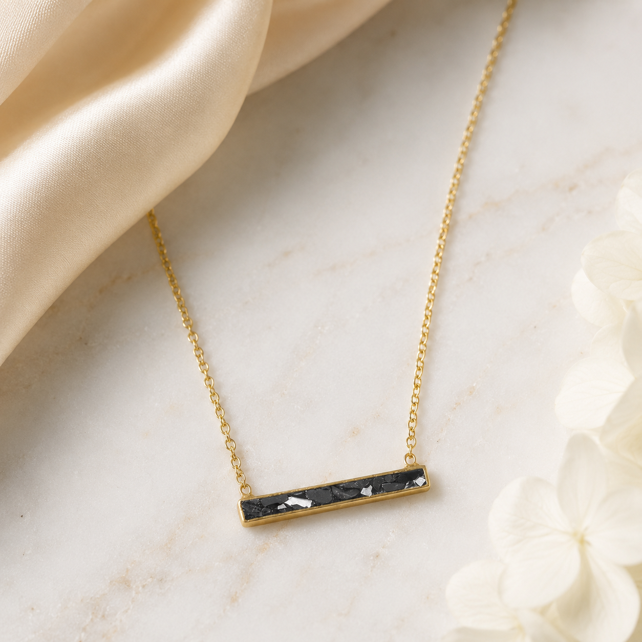 14 Karat Gold Plated Diamond Chip Necklace