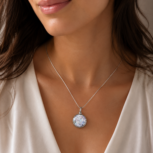 18" Small Round Ancient Glass Necklace