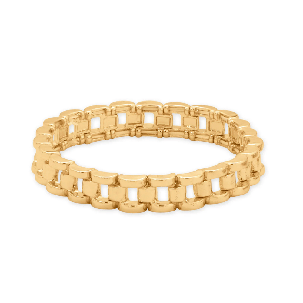 7-inch Watch Link Fashion Stretch Bracelet - 10.5mm - Gold - view 5