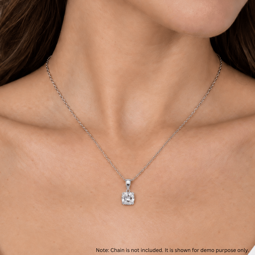 Cushion Cut CZ and Filigree Pendant