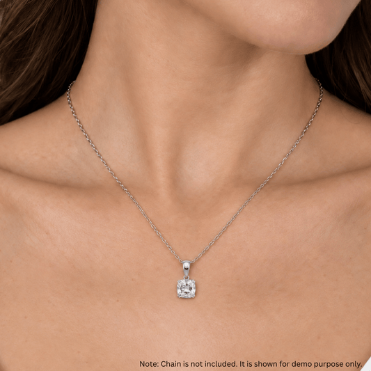 Cushion Cut CZ and Filigree Pendant