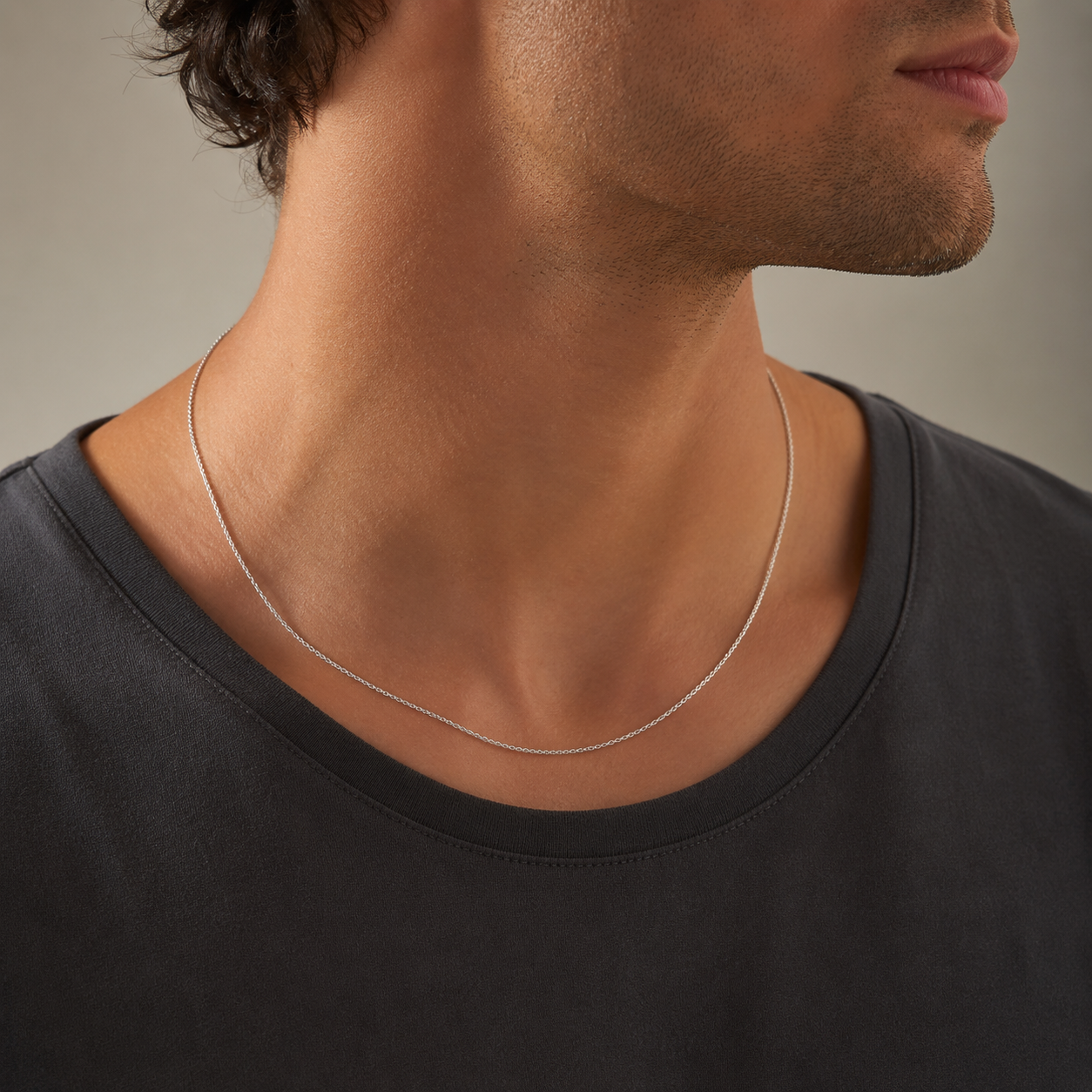 925 Sterling Silver Rhodium Plated Box Chain Necklace - 1.0mm