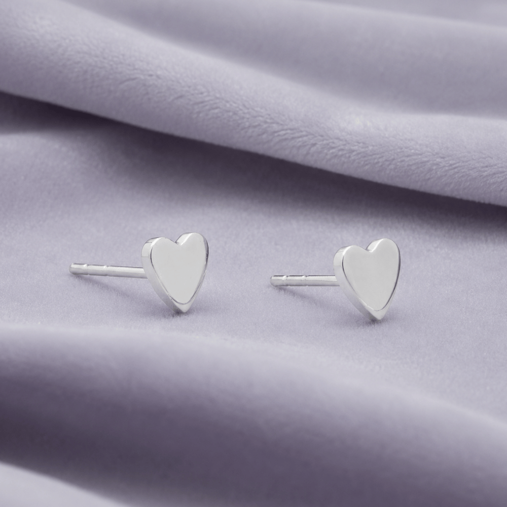 Polished Heart Stud Earrings
