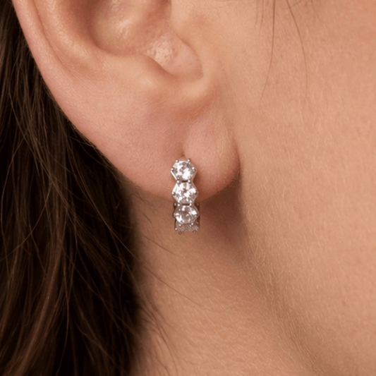 10mm CZ Hoop Earrings