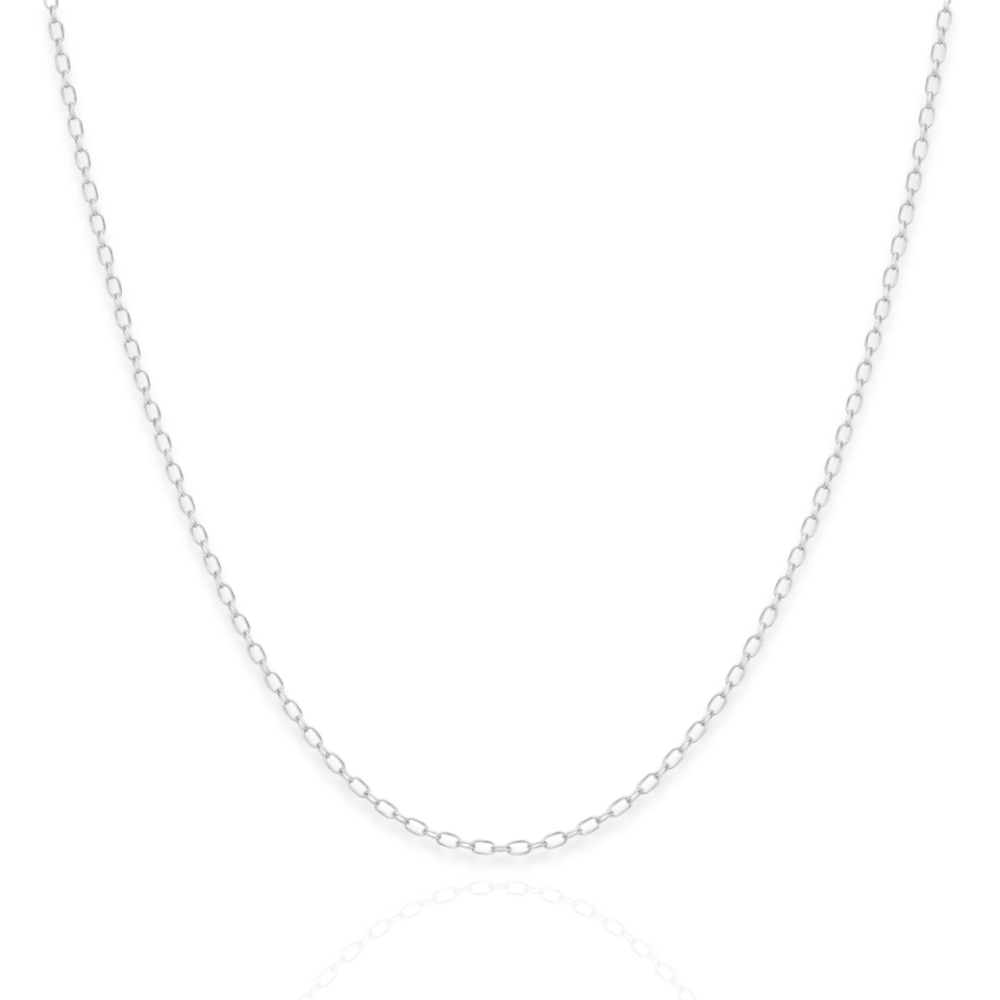925 Sterling Silver Open Cable Chain Necklace - 1.5mm