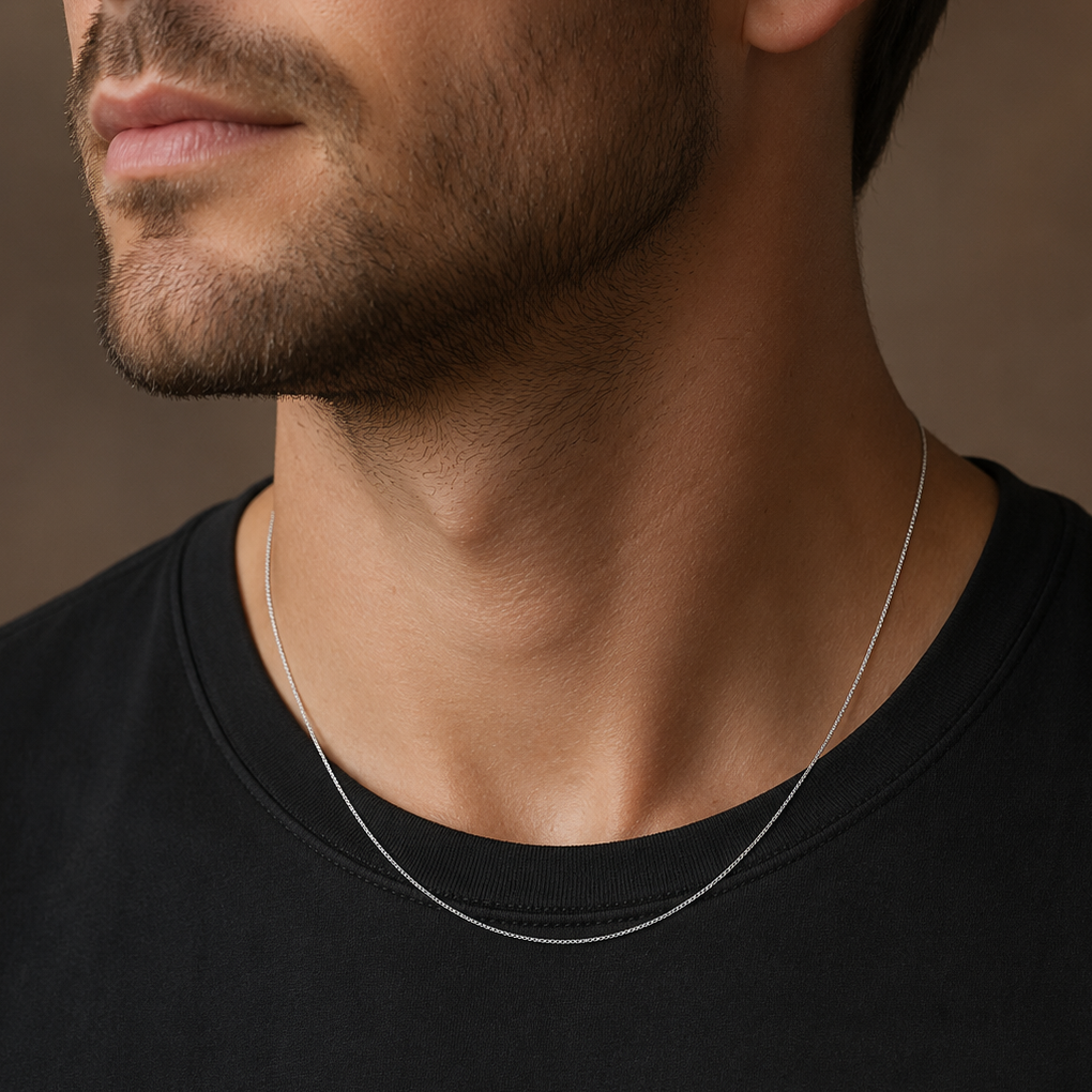 925 Sterling Silver Box Chain Necklace - 0.8mm