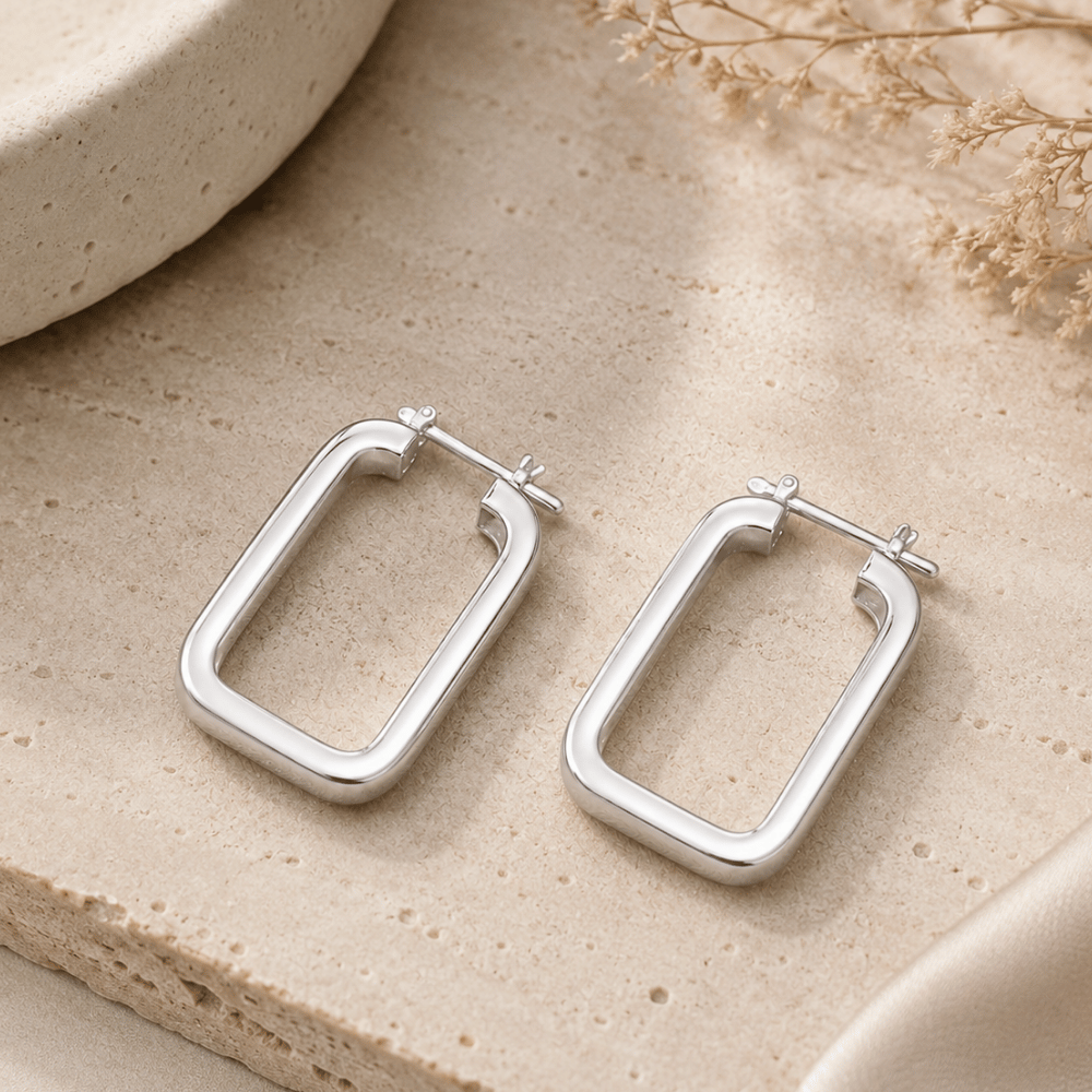 2mm x 24mm Square Hoop Earrings