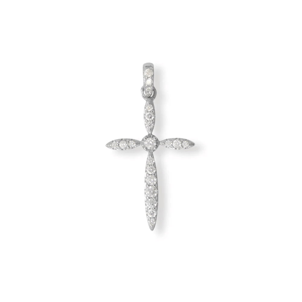 Graduating CZ Cross Pendant