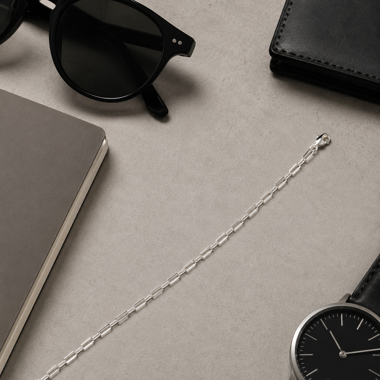 925 Sterling Silver Paperclip Chain Necklace - 2.8mm
