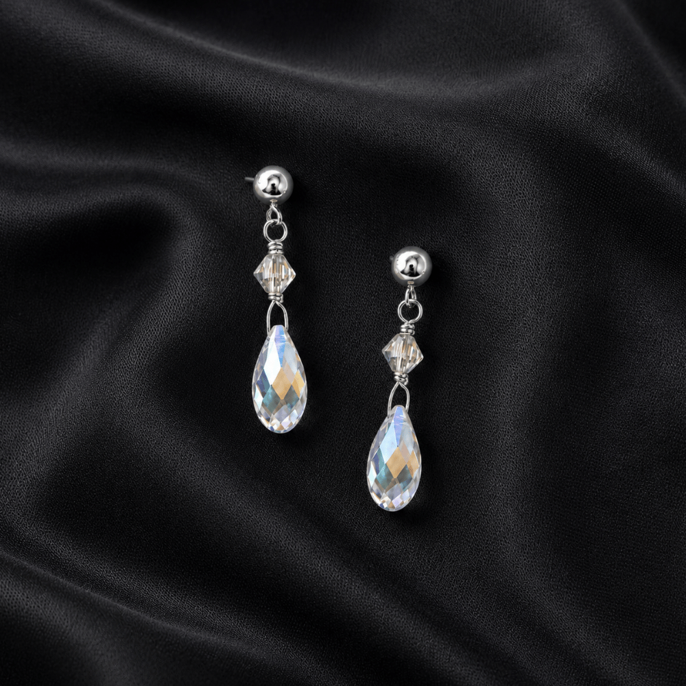Swarovski Crystal Drop Ball Post Earrings