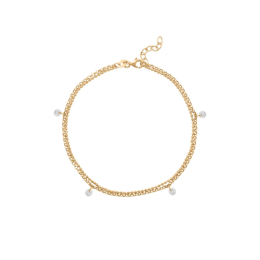 14 Karat Gold Plated Charm Chain Anklet