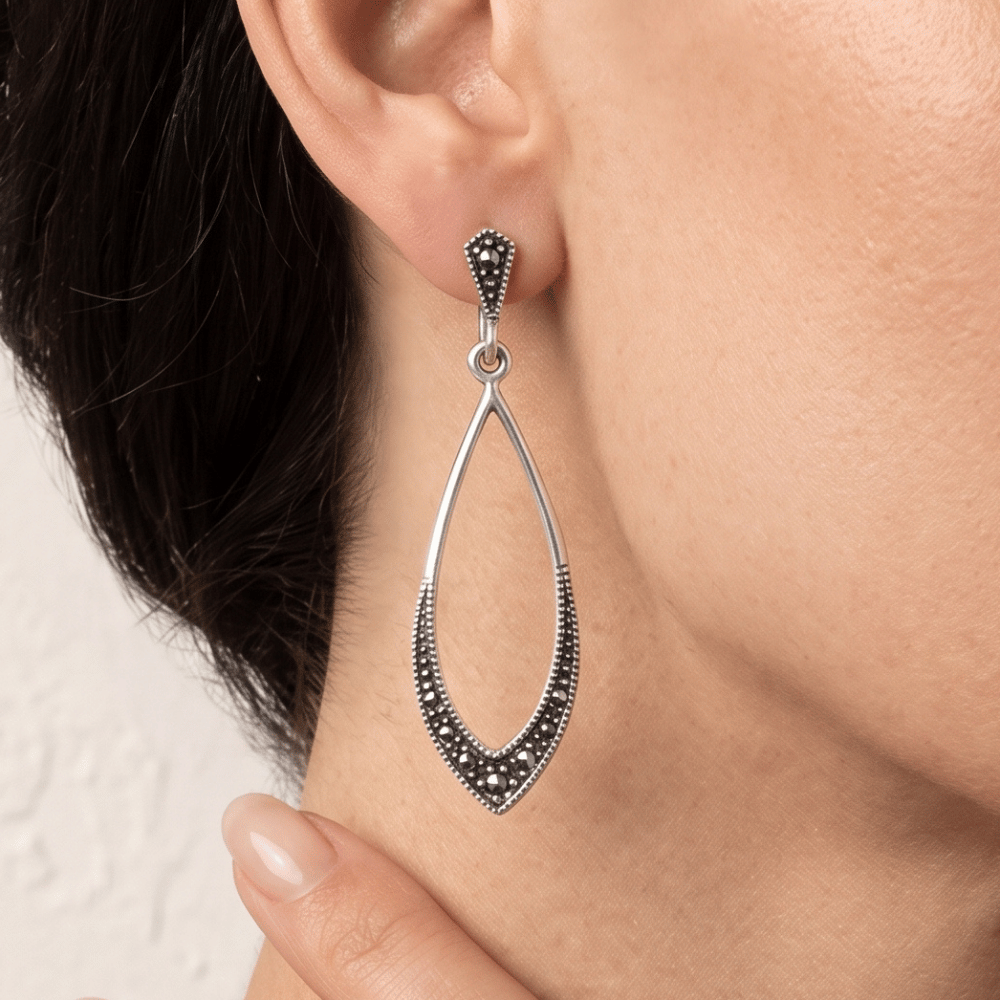 Marcasite Drop Earrings