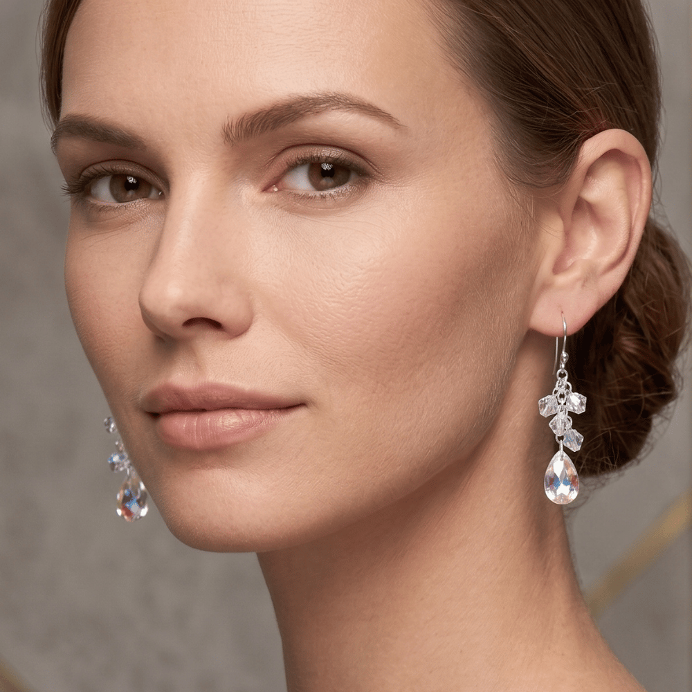 Swarovski Crystal Cluster French Wire Earrings