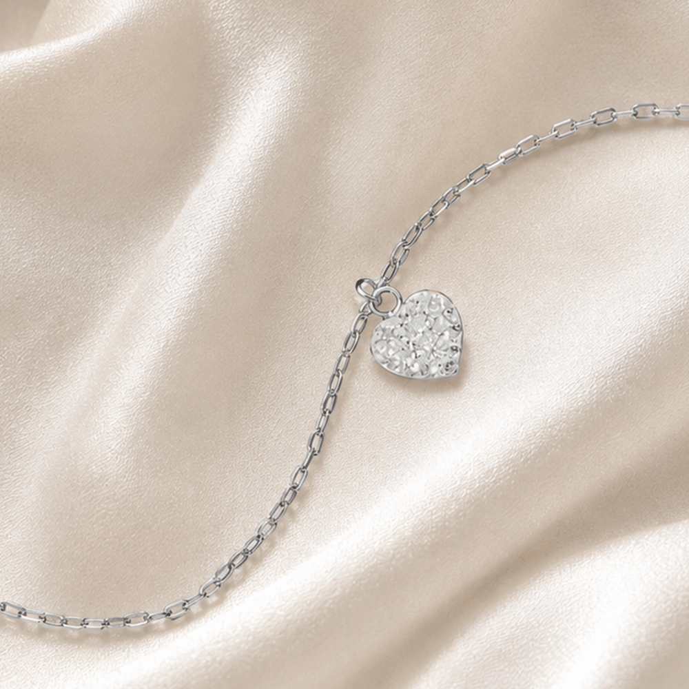 9" + 1" Swarovski Crystal Heart Charm Anklet