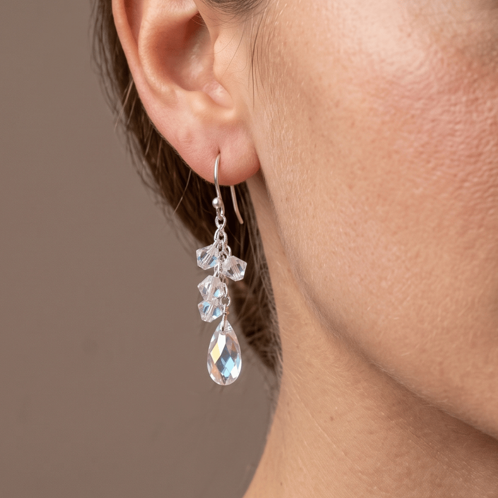 Swarovski Crystal Cluster French Wire Earrings