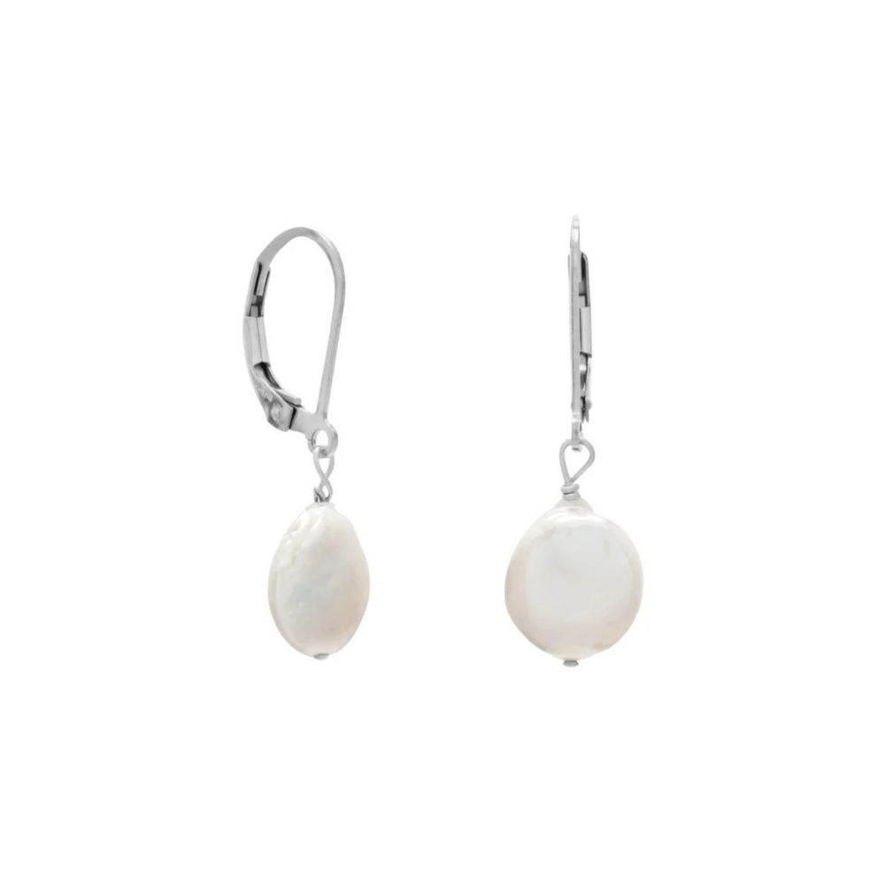12mm Cultured Freshwater Coin Pearl Earrings