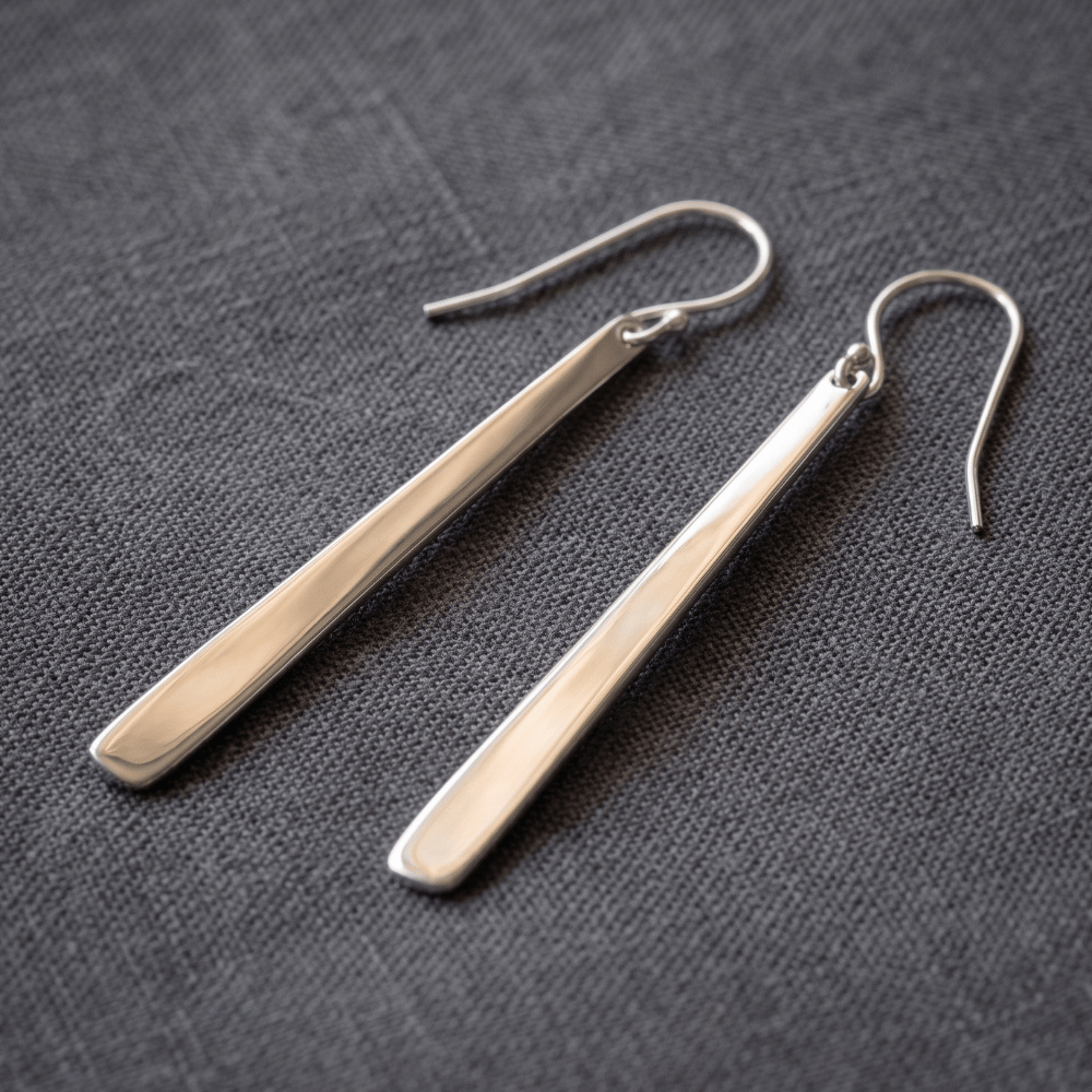 Polished Tapered Matchstick Earrings