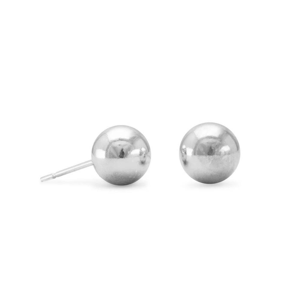 8mm Ball Stud Earrings