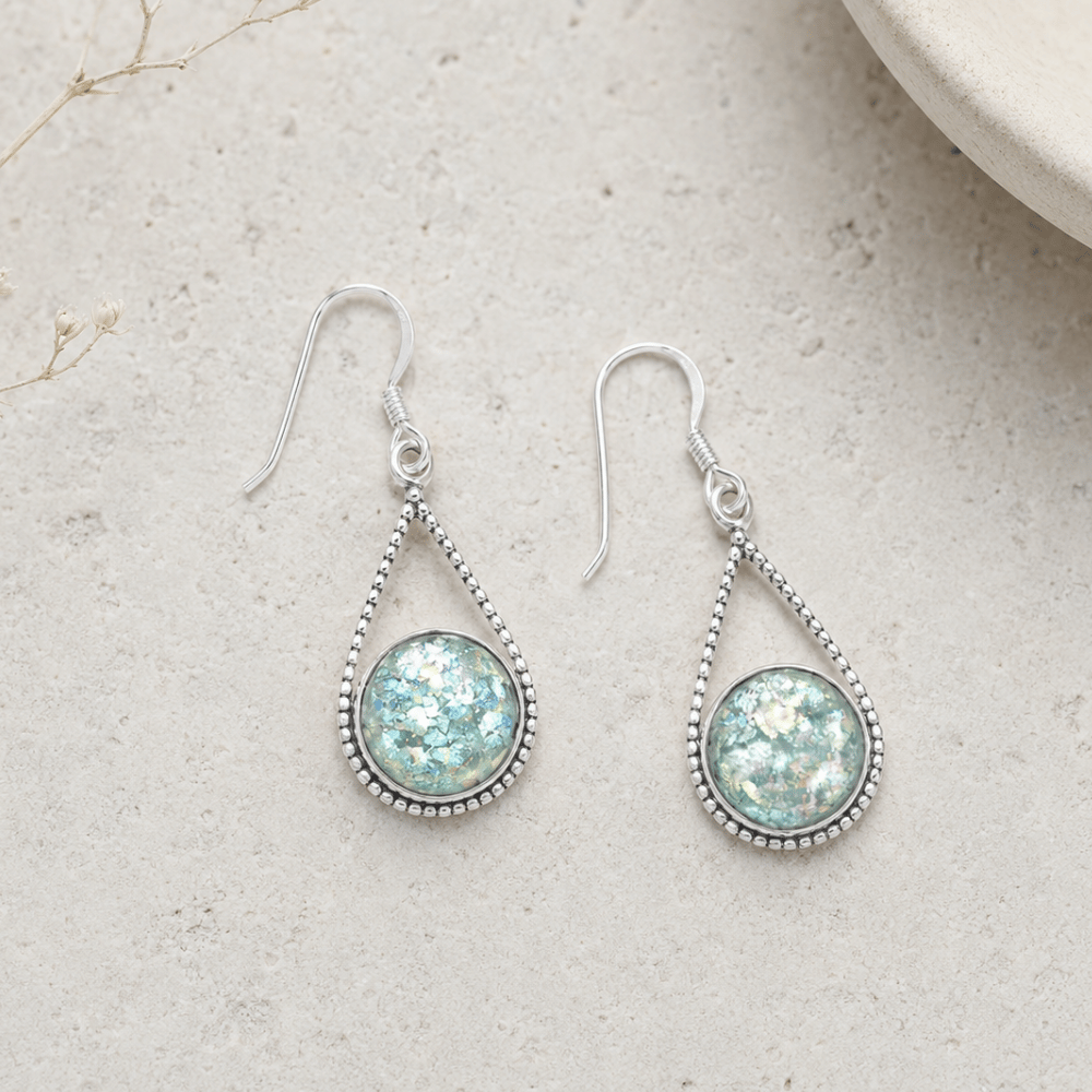 Roman Glass Drop Earrings
