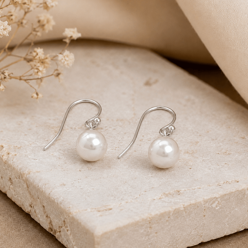 8mm Bead Drop Earrings