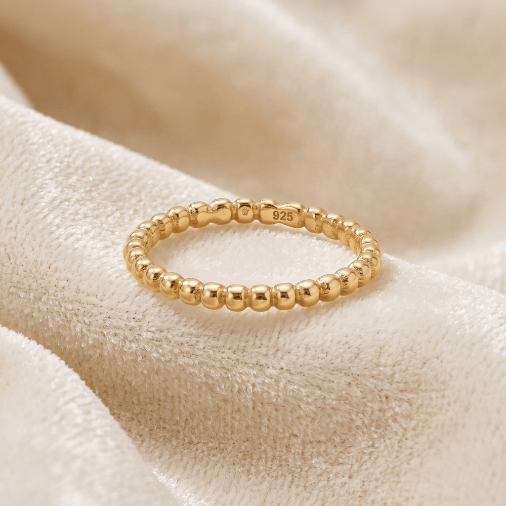 14 Karat Gold Plated Beaded Band