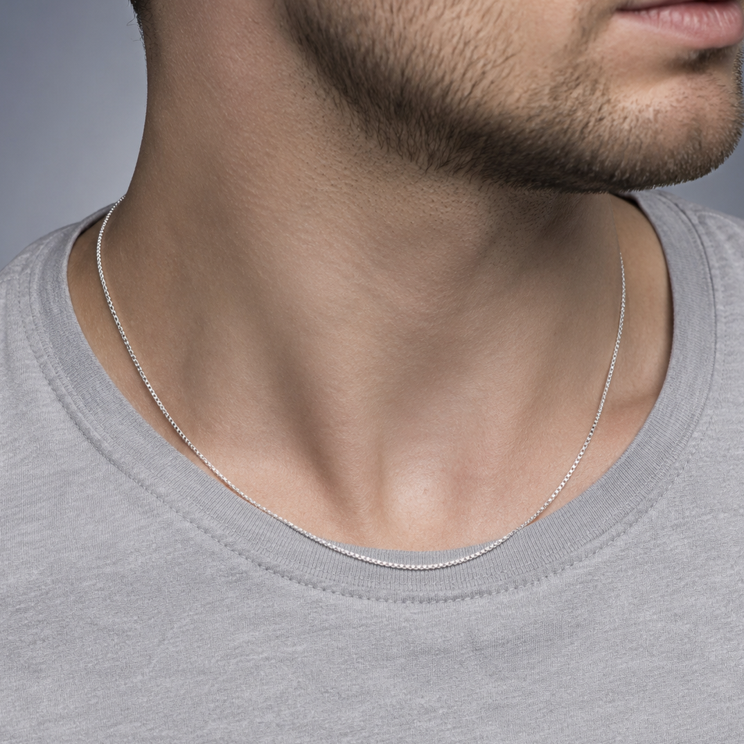 925 Sterling Silver Box Chain Necklace - 1.2mm