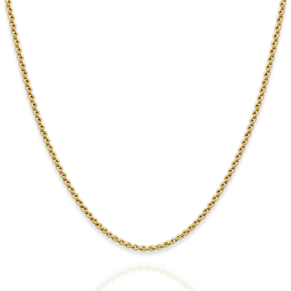 14/20 Gold Filled Reverse Twisted Rope Chain Necklace - 2.1mm