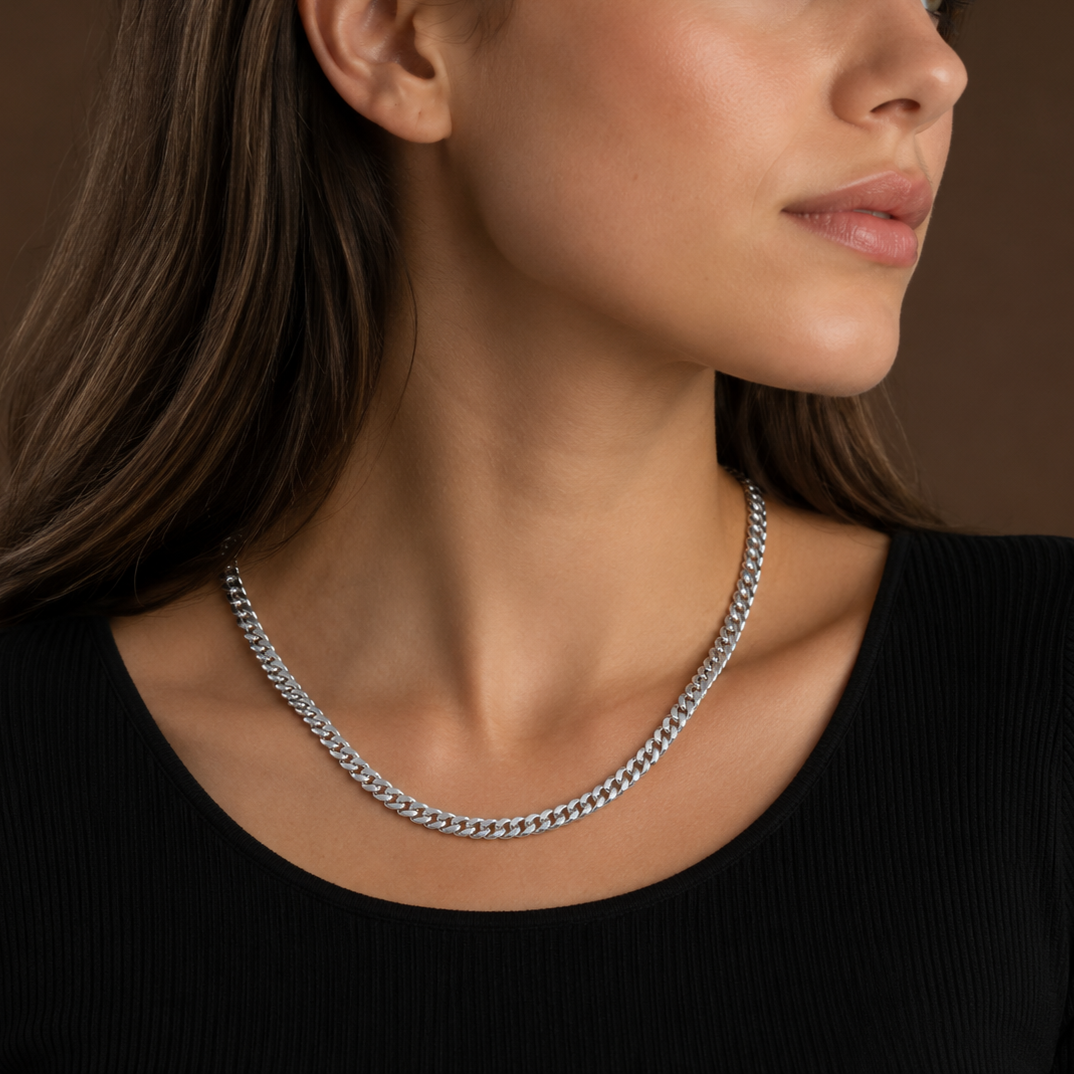 925 Sterling Silver Miami Cuban Link Chain Necklace - 5mm