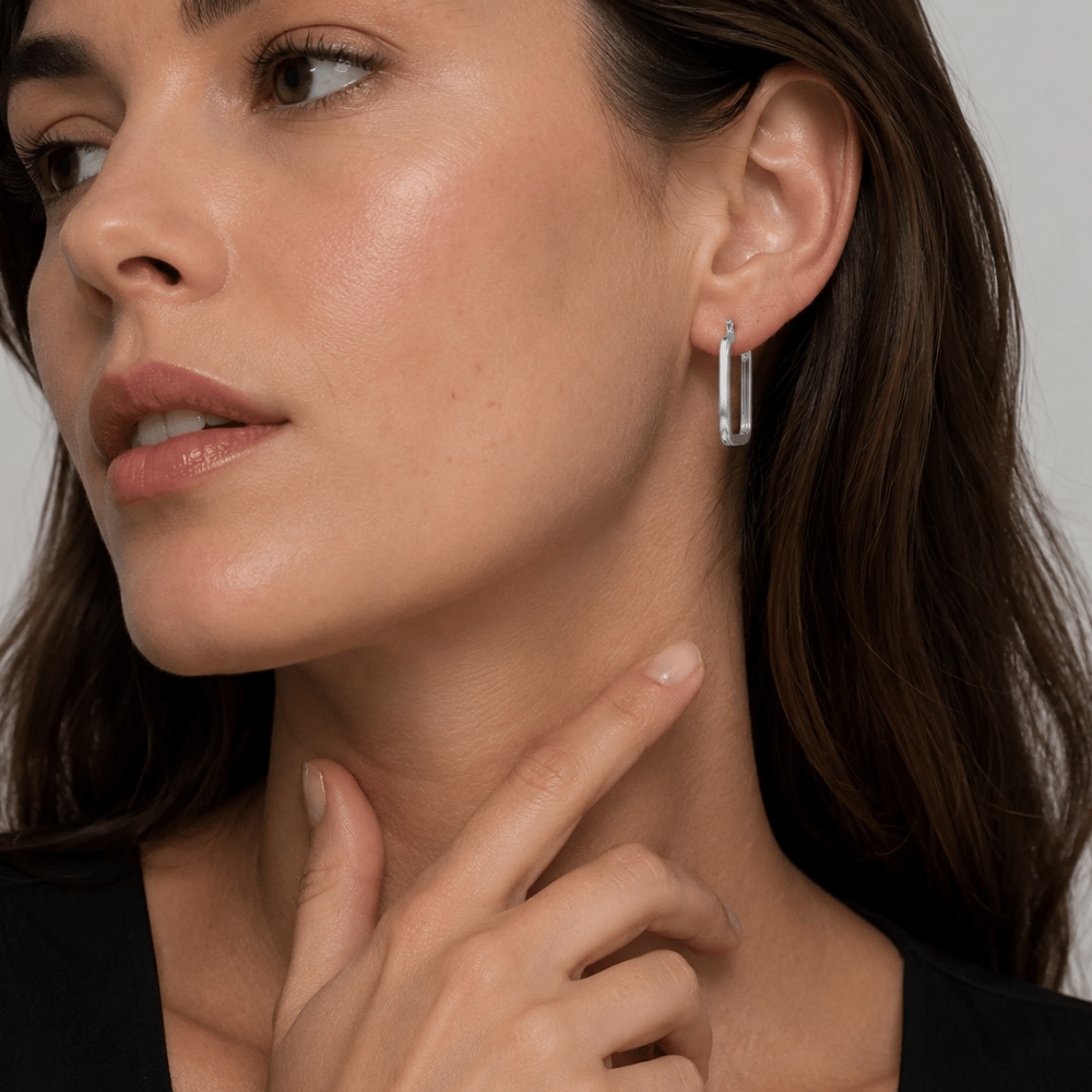 2mm x 24mm Square Hoop Earrings