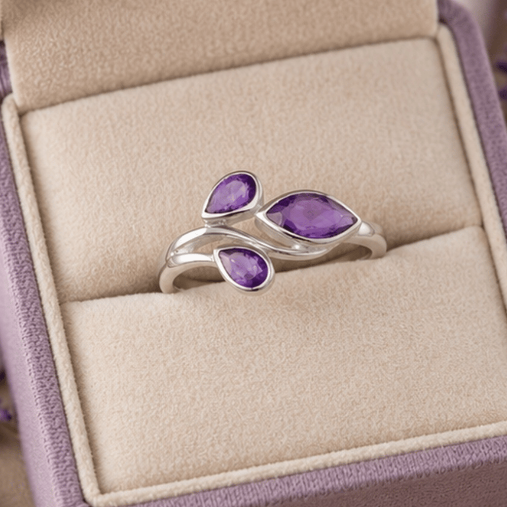Pear and Marquise Amethyst Ring
