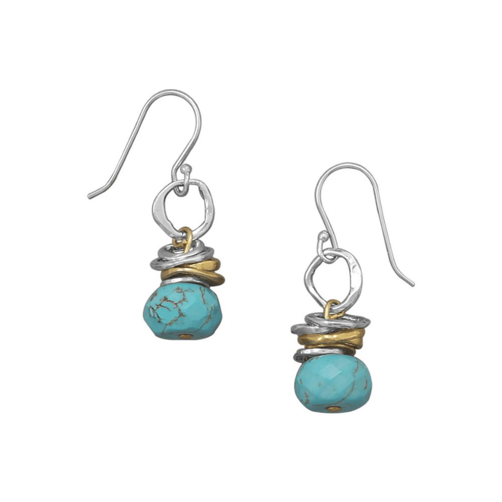 Two Tone Turquoise Drop Earrings