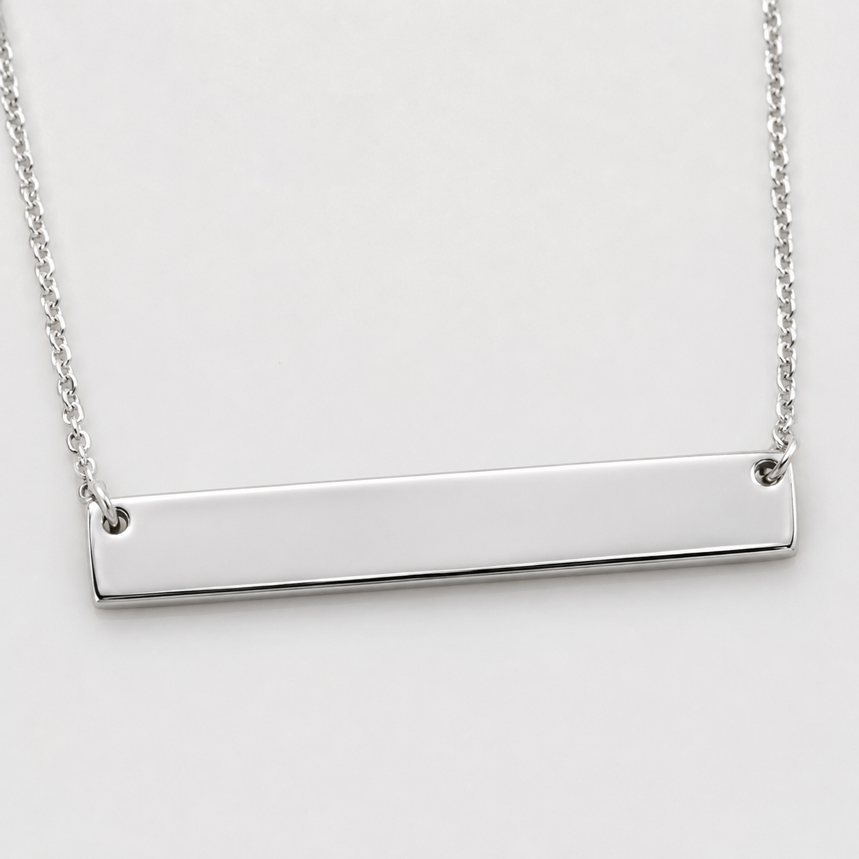 16" + 2" Sterling Silver Bar Necklace