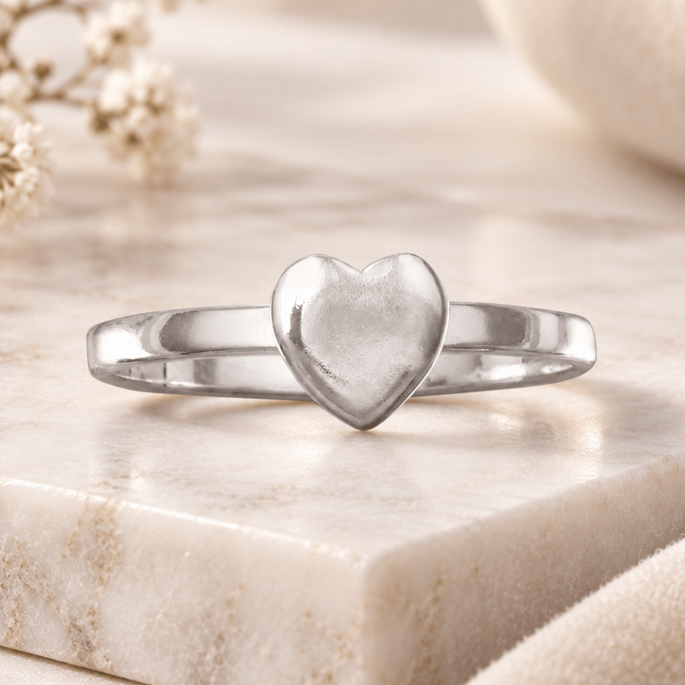Small Polished Heart Ring