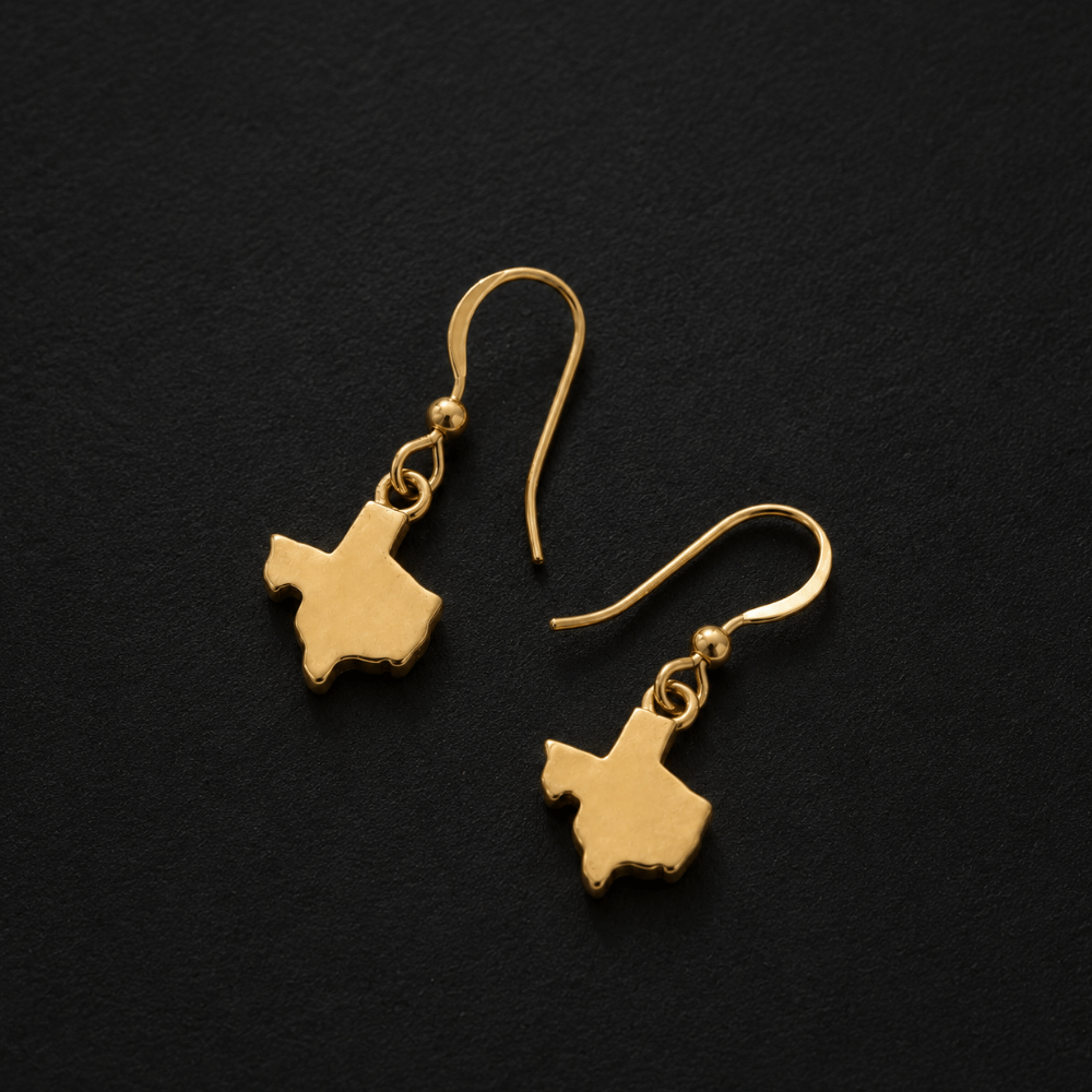 Small Antique Texas State French Wire Earrings