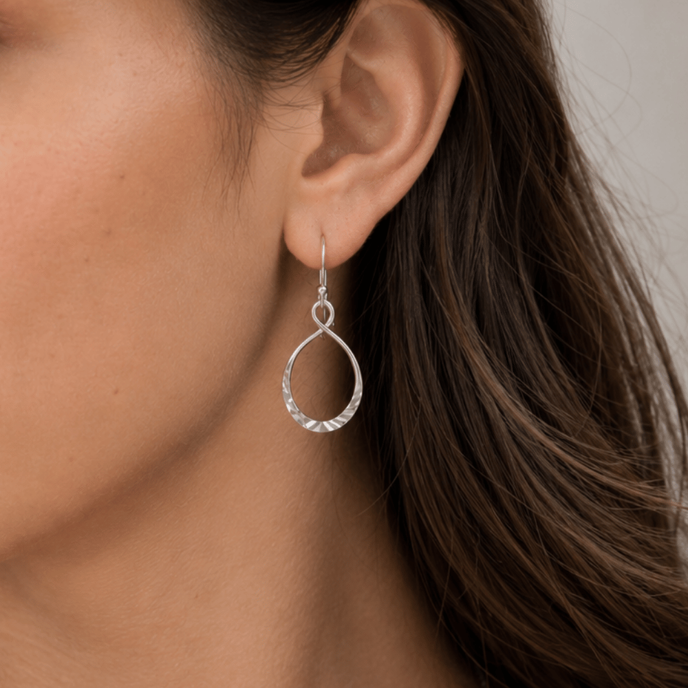 Diamond Cut Drop Earrings