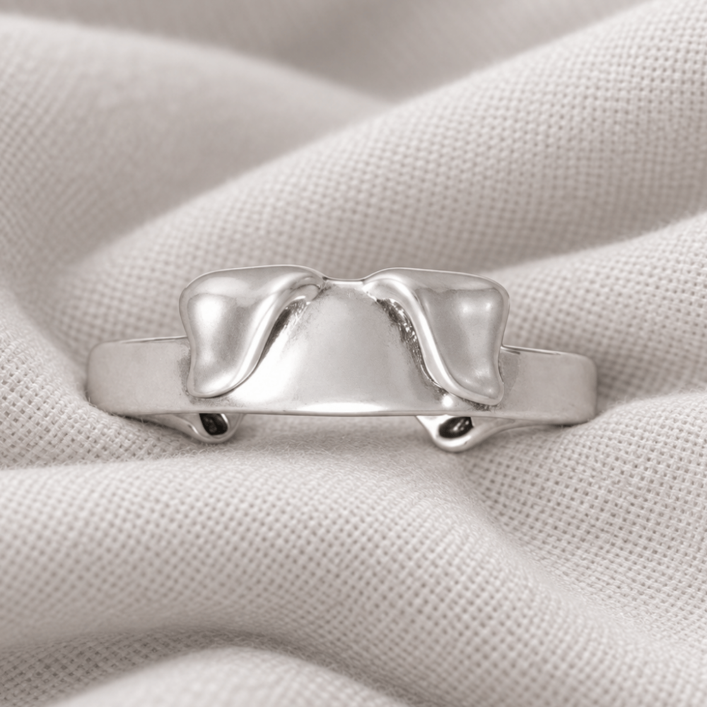 Oxidized Animal Ear Wrap Ring