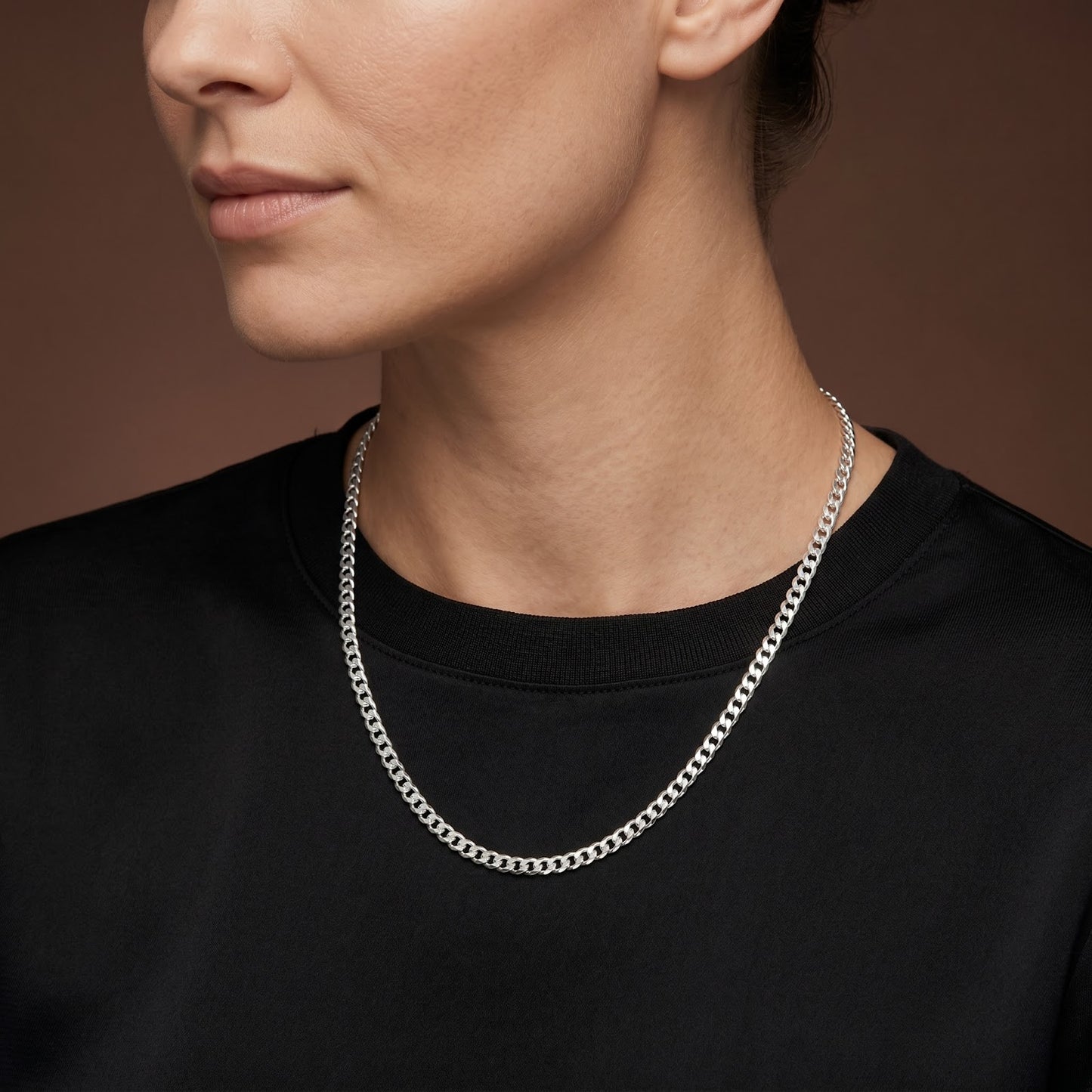 925 Sterling Silver Curb Chain Necklace - 3mm