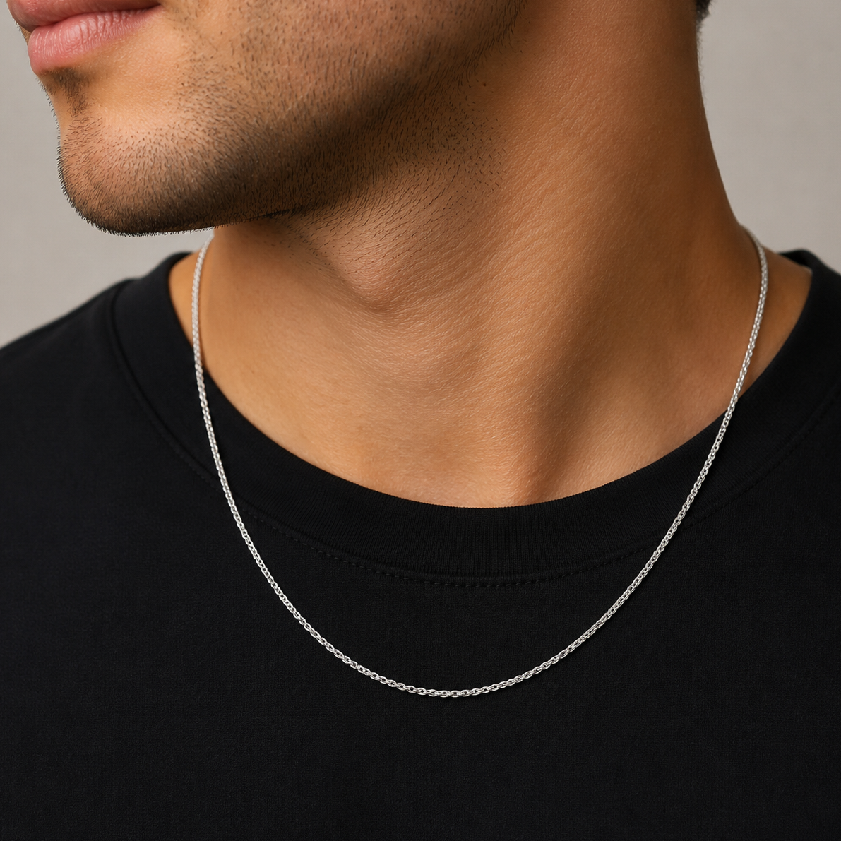 925 Sterling Silver French Wheat Chain Necklace - 1.5mm