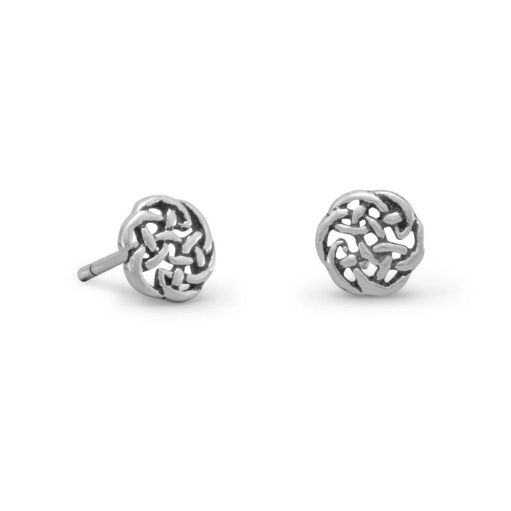 Small Oxidized Celtic Stud Earrings