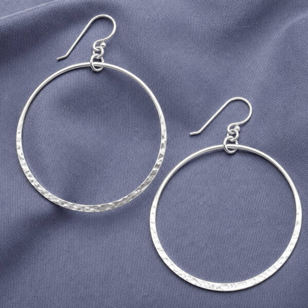 Hammered Open Circle Earrings