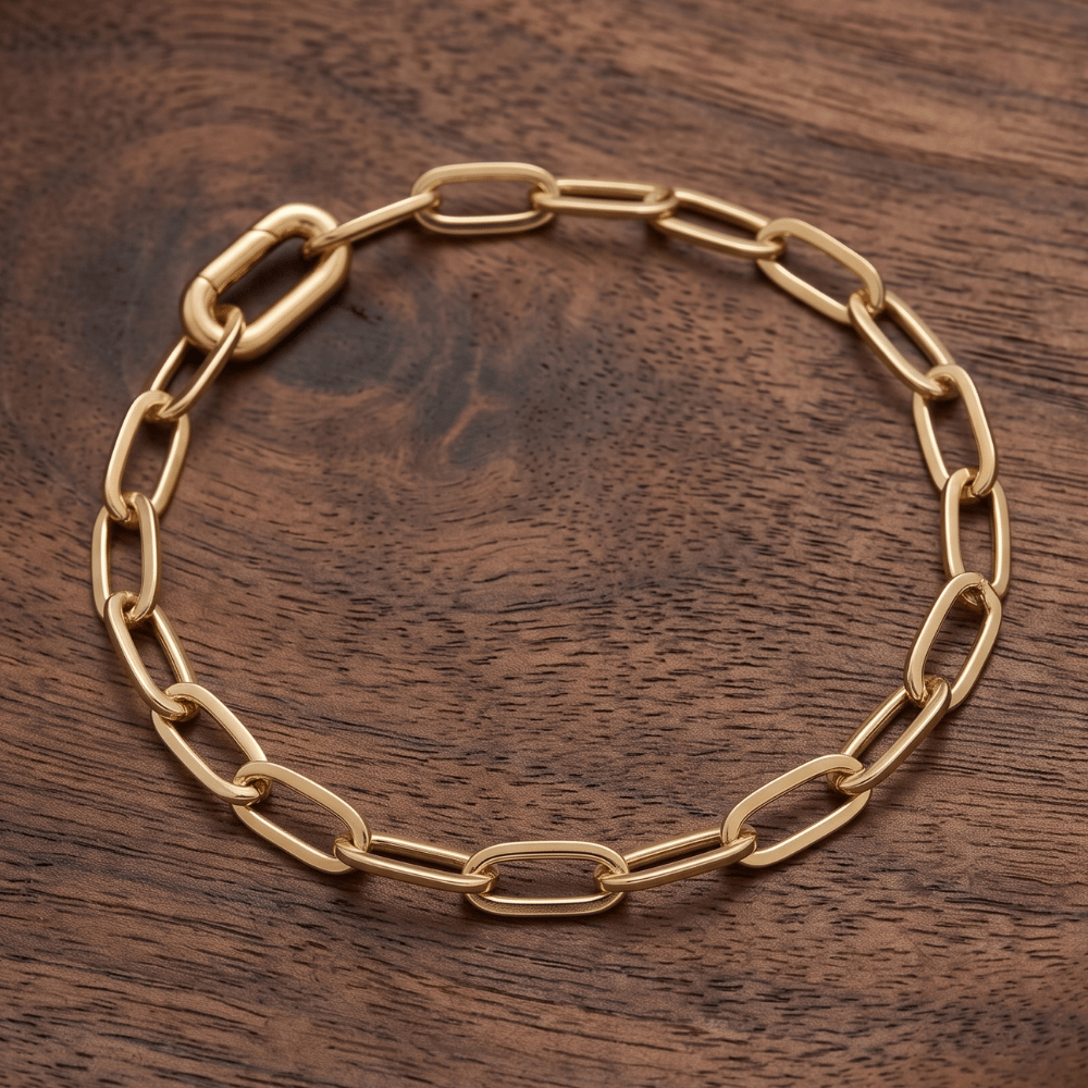 7" 18 Karat Gold Plated Inverted Hinge Fashion Bracelet
