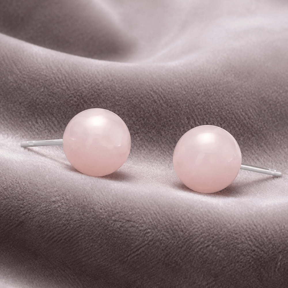Rose Quartz Stud Earrings
