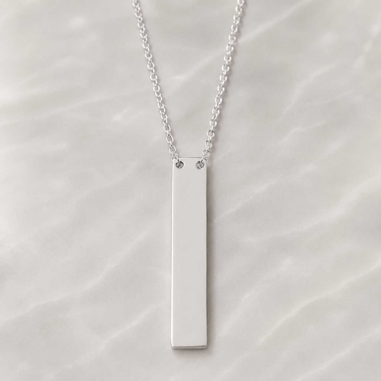 16" + 2" Sterling Silver Vertical Bar Drop Necklace